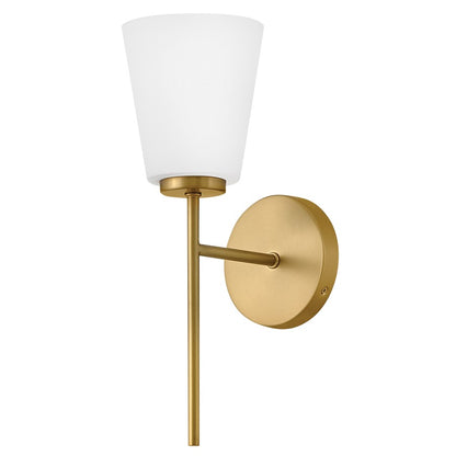 Lark Bri 1 Light 16" Vanity, Lacquered Brass/Etched Opal