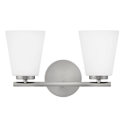 Lark Bri 2 Light 15" Vanity, Brushed Nickel/Etched Opal - 85422BN