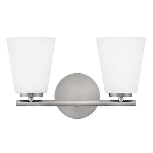 Lark Bri 2 Light 15" Vanity, Brushed Nickel/Etched Opal - 85422BN