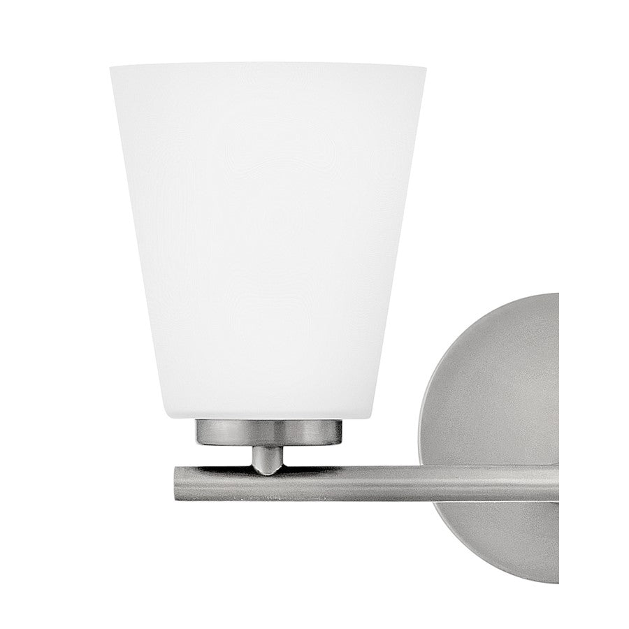 Lark Bri 2 Light 15" Vanity, Brushed Nickel/Etched Opal