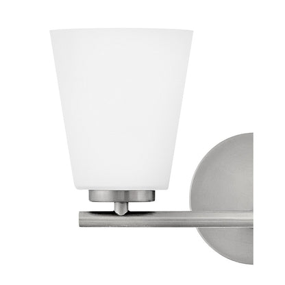 Lark Bri 2 Light 15" Vanity, Brushed Nickel/Etched Opal