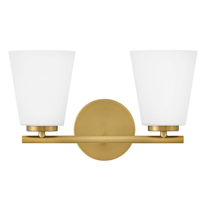 Lark Bri 2 Light 15" Vanity, Lacquered Brass/Etched Opal - 85422LCB