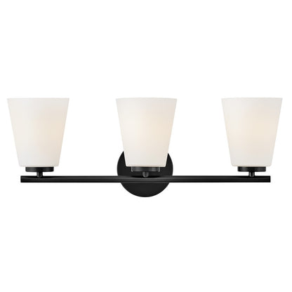Lark Bri 3 Light 24" Vanity, Black/Etched Opal