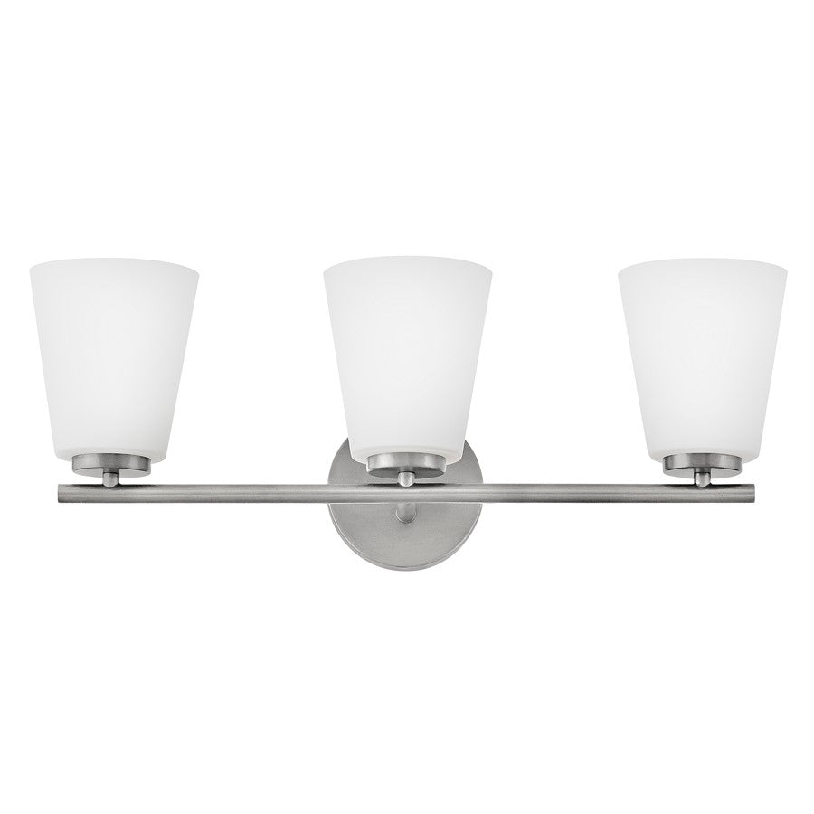 Lark Bri 3 Light 24" Vanity, Brushed Nickel/Etched Opal
