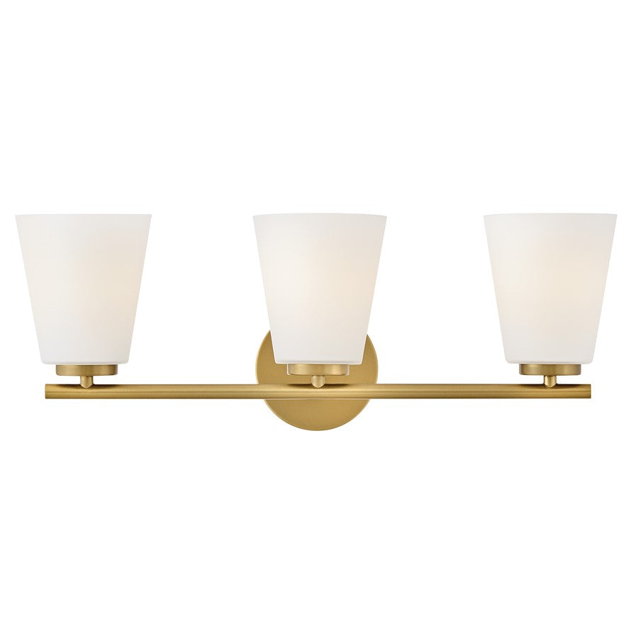Lark Bri 3 Light 24" Vanity, Lacquered Brass/Etched Opal