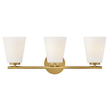 Lark Bri 3 Light 24" Vanity, Lacquered Brass/Etched Opal