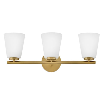 Lark Bri 3 Light 24" Vanity, Lacquered Brass/Etched Opal