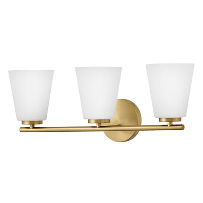 Lark Bri 3 Light 24" Vanity, Lacquered Brass/Etched Opal