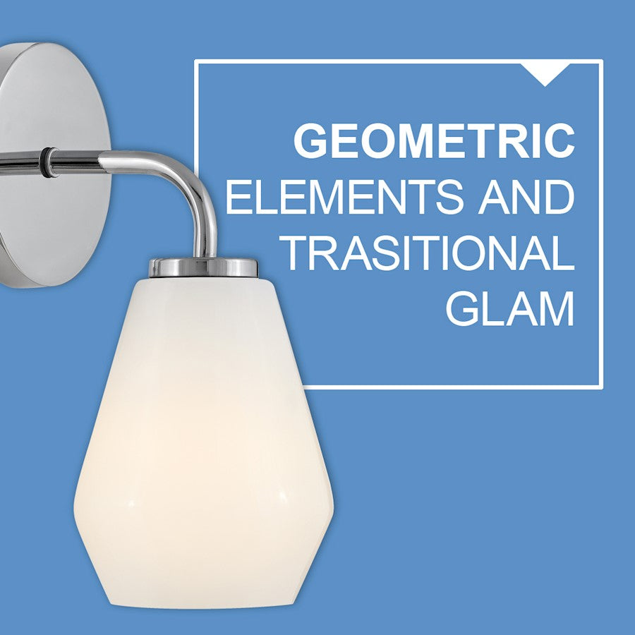 1 Light Medium Bathroom Vanity Light, Chrome