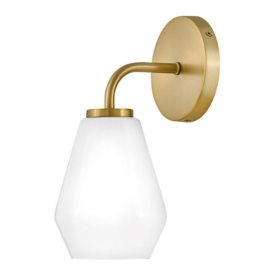 Lark Gio 1 Light Medium Bath Vanity, Lacquered Brass/Cased Opal - 85500LCB