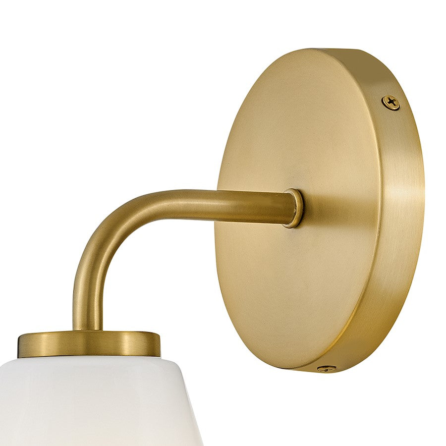 1 Light Medium Bathroom Vanity Light, Lacquered Brass