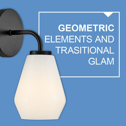 2 Light Small Bathroom Vanity Light, Black