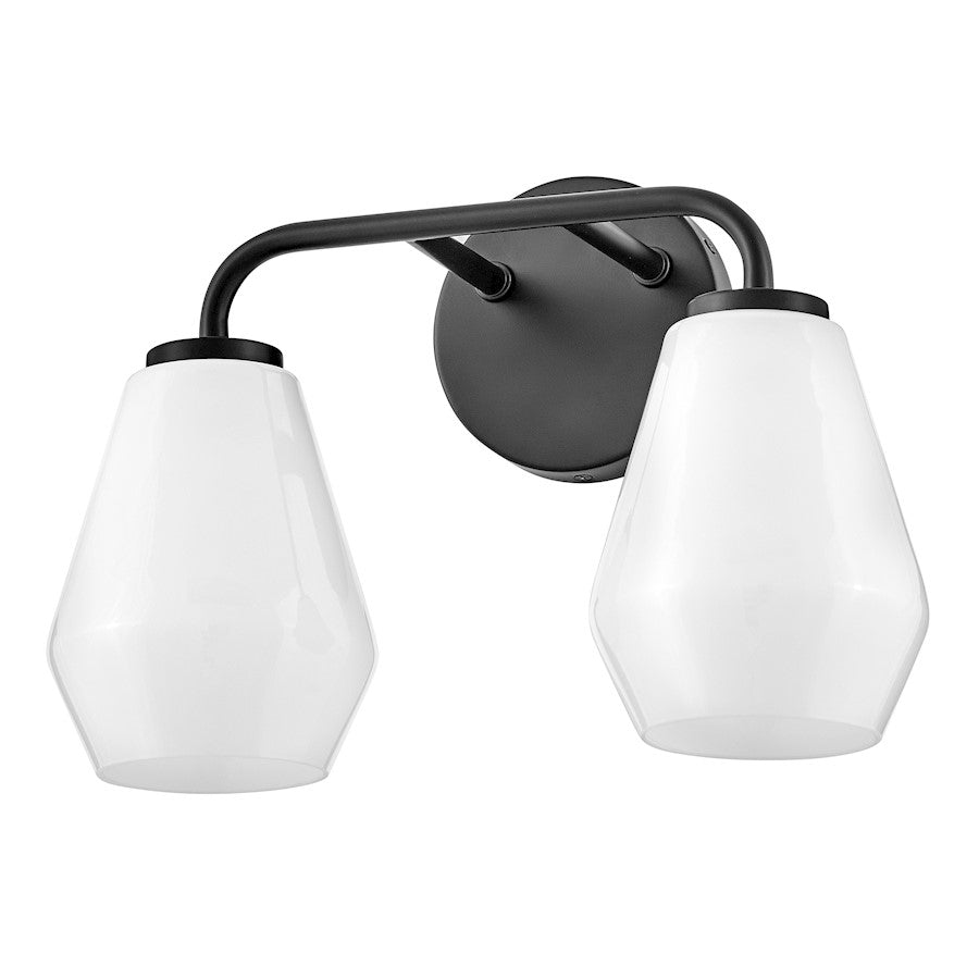2 Light Small Bathroom Vanity Light, Black