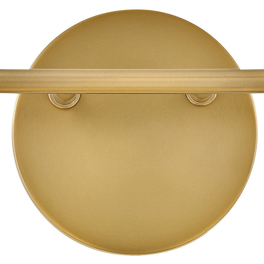 2 Light Small Bathroom Vanity Light, Lacquered Brass