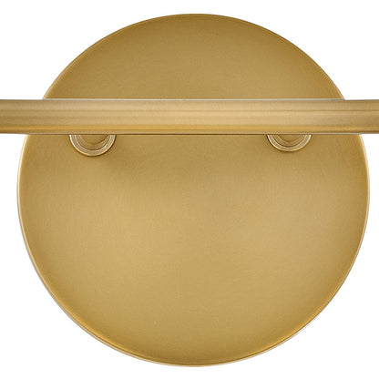 2 Light Small Bathroom Vanity Light, Lacquered Brass