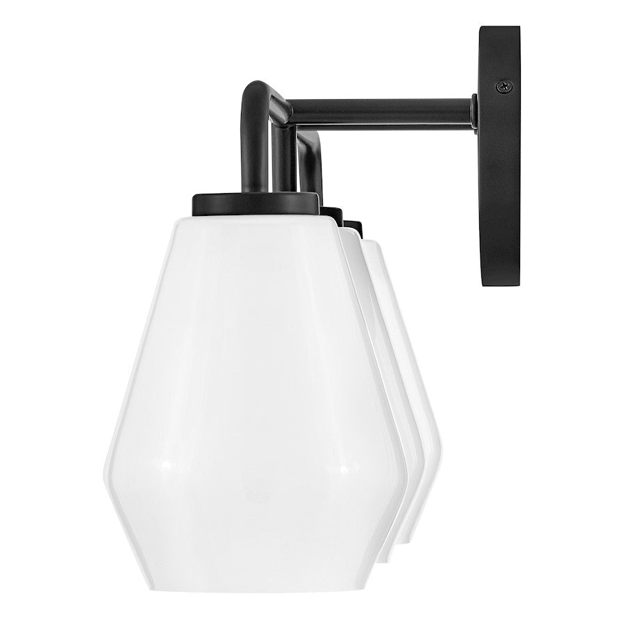 3 Light Medium Bathroom Vanity Light, Black
