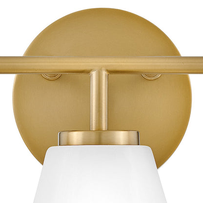 3 Light Medium Bathroom Vanity Light, Lacquered Brass