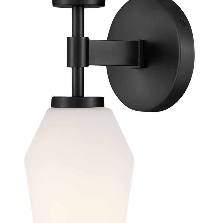 Lark Gio 2 Light Large Sconce, Black/Etched Opal