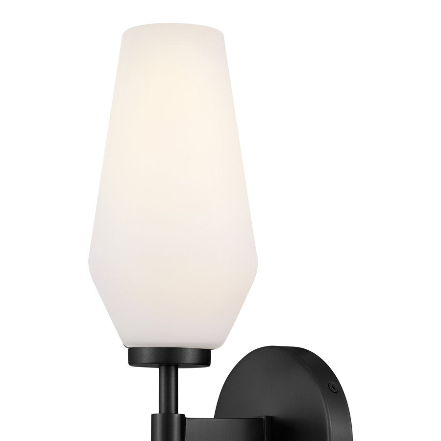 Lark Gio 2 Light Large Sconce, Black/Etched Opal