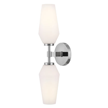 Lark Gio 2 Light Large Sconce, Chrome/Etched Opal - 85505CM