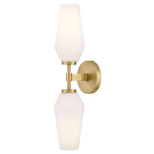 Lark Gio 2 Light Large Sconce, Lacquered Brass/Etched Opal - 85505LCB