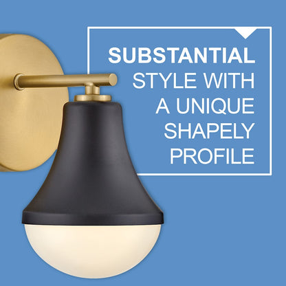 1 Light Small Bathroom Vanity Light, Black