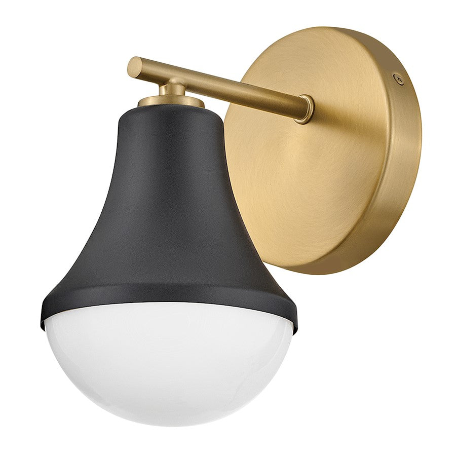 1 Light Small Bathroom Vanity Light, Black