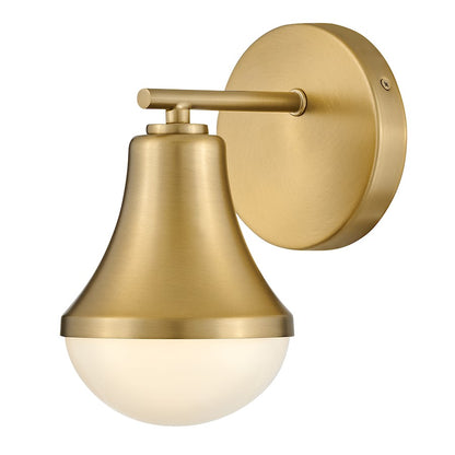 1 Light Small Bathroom Vanity Light, Lacquered Brass