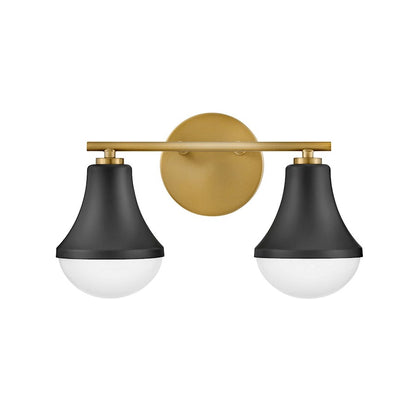 Lark Haddie 2 Light Small Bath Vanity, Black/Cased Opal - 85512BK