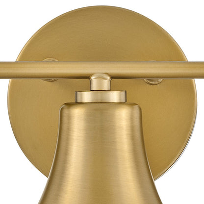 3 Light Medium Bathroom Vanity Light, Lacquered Brass
