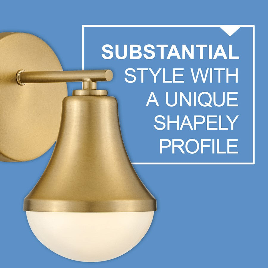 3 Light Medium Bathroom Vanity Light, Lacquered Brass