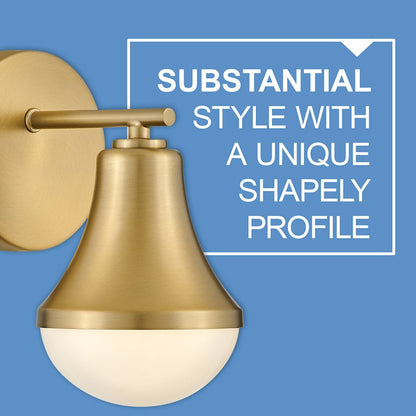 3 Light Medium Bathroom Vanity Light, Lacquered Brass