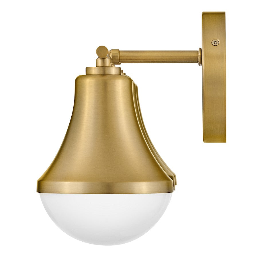 3 Light Medium Bathroom Vanity Light, Lacquered Brass