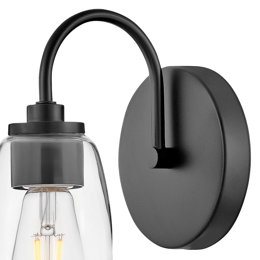 1 Light Small Bathroom Vanity Light, Black