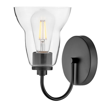 1 Light Small Bathroom Vanity Light, Black
