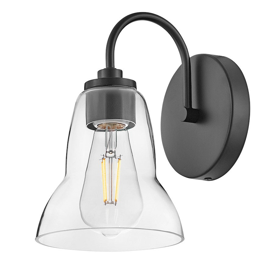 1 Light Small Bathroom Vanity Light, Black