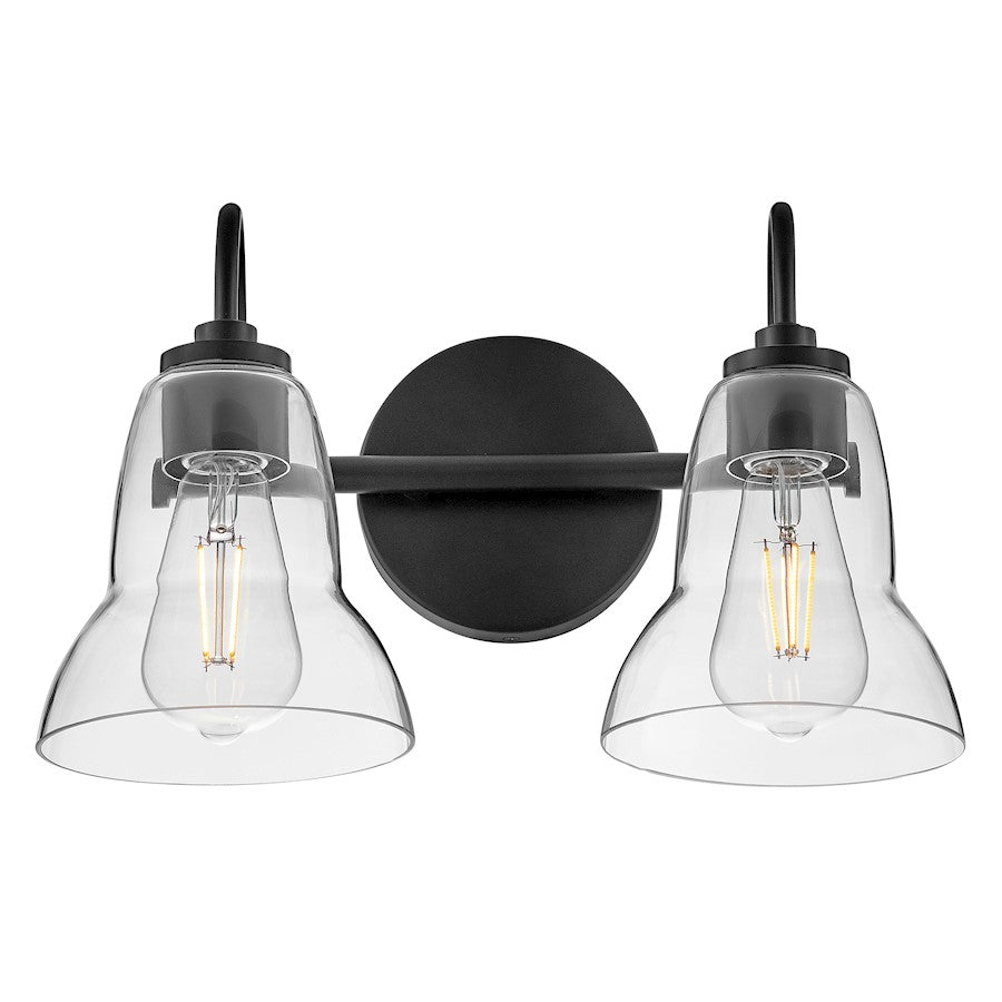 2 Light Small Bathroom Vanity Light, Black