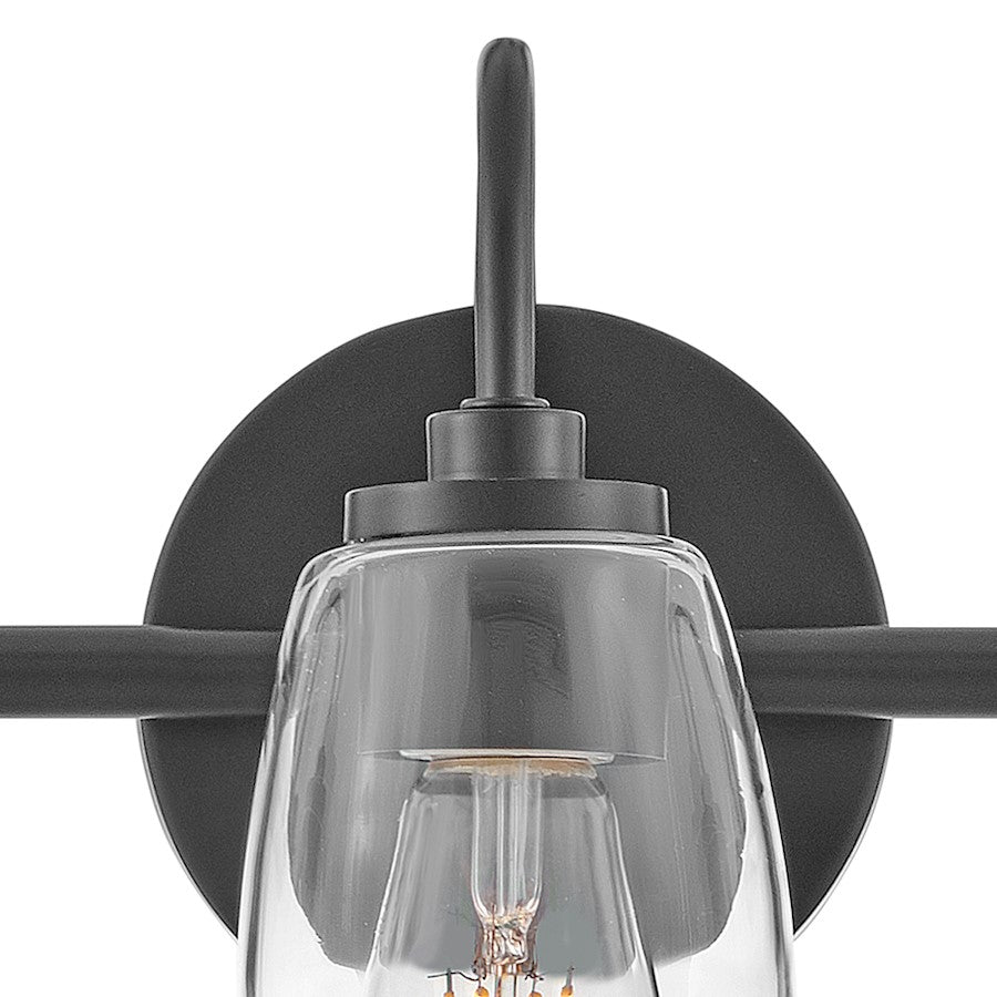 3 Light Medium Bathroom Vanity Light, Black
