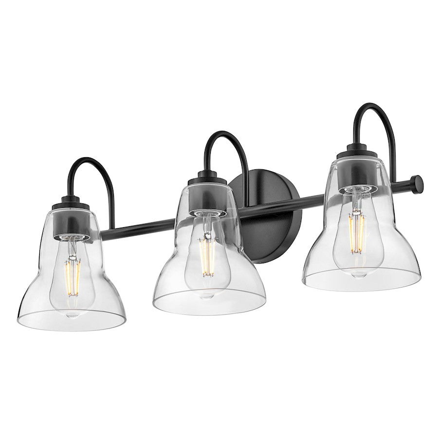 3 Light Medium Bathroom Vanity Light, Black