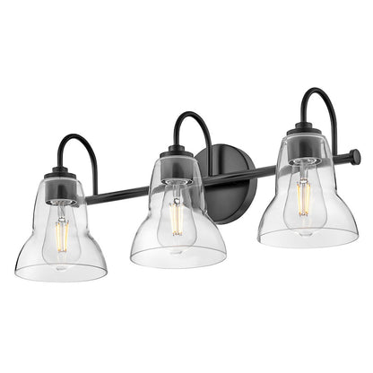 3 Light Medium Bathroom Vanity Light, Black