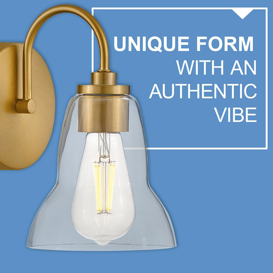 3 Light Medium Bathroom Vanity Light, Lacquered Brass