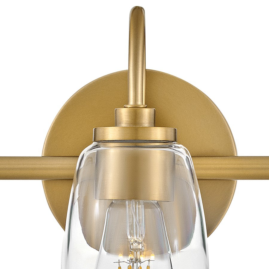 3 Light Medium Bathroom Vanity Light, Lacquered Brass