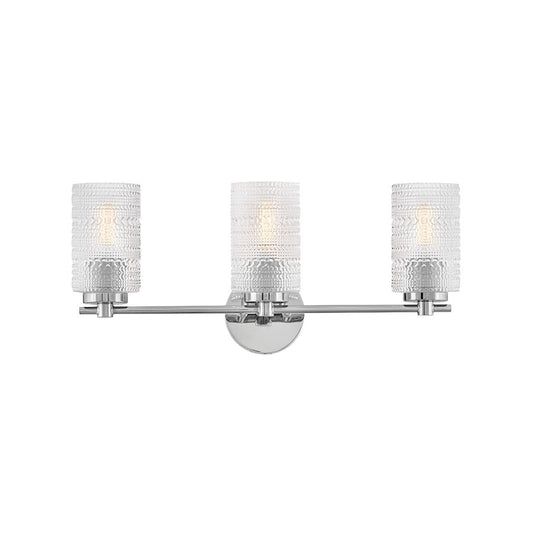 Lark Mabel 3 Light 7" Vanity, Chrome/Clear Hobnail - 85573CM