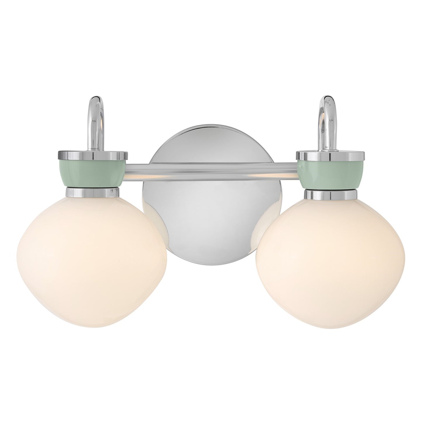 Hinkley Lucy 15.5in 2-Light Bath Vanity | Classic Chrome Steel and Cased Opal Glass | Bathroom Vanity Light | 7.75 x 15.5 x 9.5 in | Model 85592CM-SF