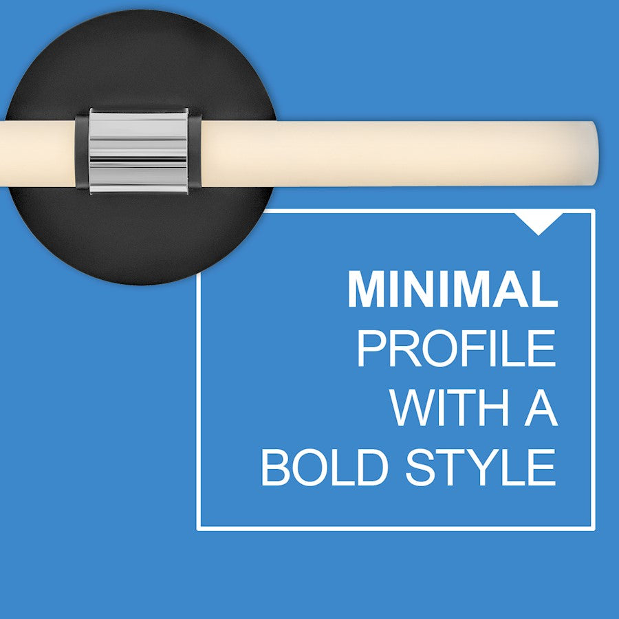 Medium LED Bathroom Vanity Light, Black