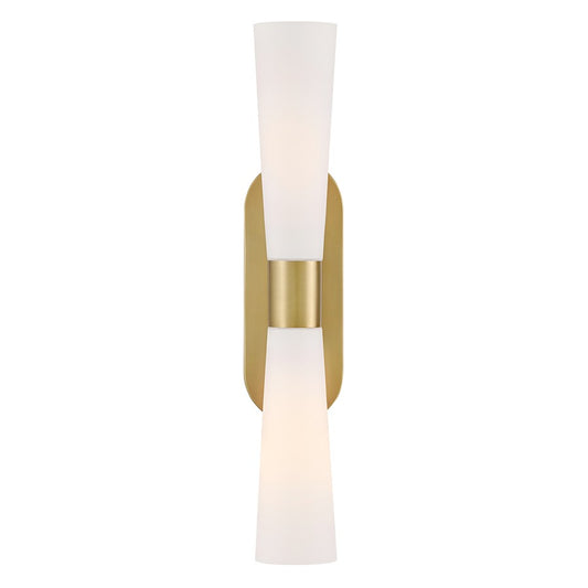 Lark Beau 2 Light 24" Sconce, Lacquered Brass/Etched Opal - 85632LCB