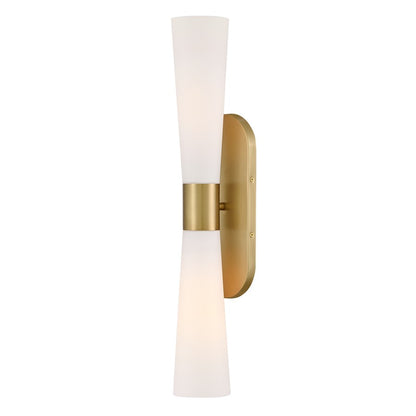 Lark Beau 2 Light 24" Sconce, Lacquered Brass/Etched Opal