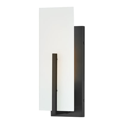 Lark Roman 1 Light Medium Sconce, Black/Etched White