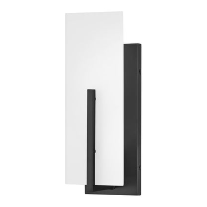 Lark Roman 1 Light Medium Sconce, Black/Etched White