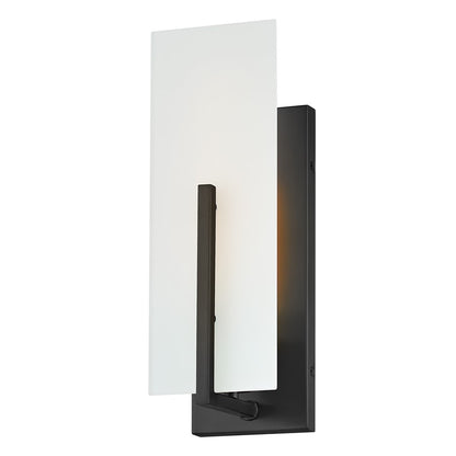 Lark Roman 1 Light Medium Sconce, Black/Etched White